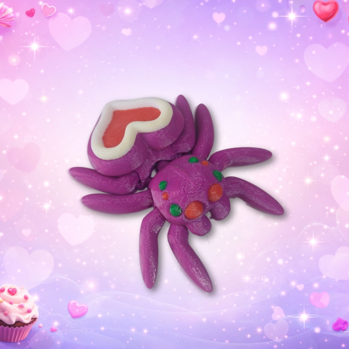 Подвижная фигурка Паук с Розовым сердечком