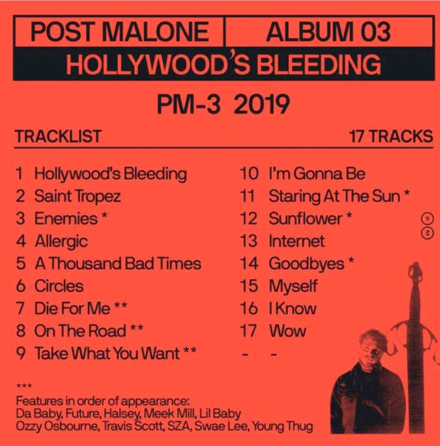 альбом Hollywood's Bleeding - Post Malone фото 2