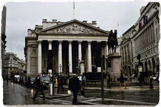 Bank of England был воздвигнут в роли казначейства для английского правительства
